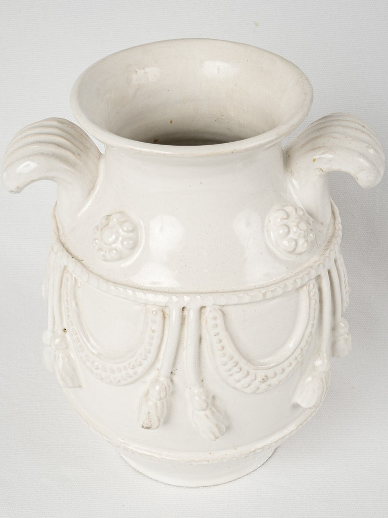 Classic white glazed ceramic vessel