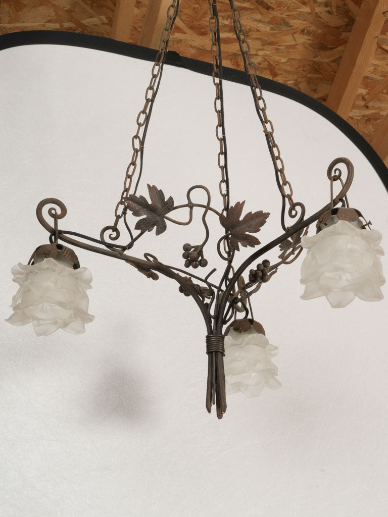 Timeless grapevine design glass lantern