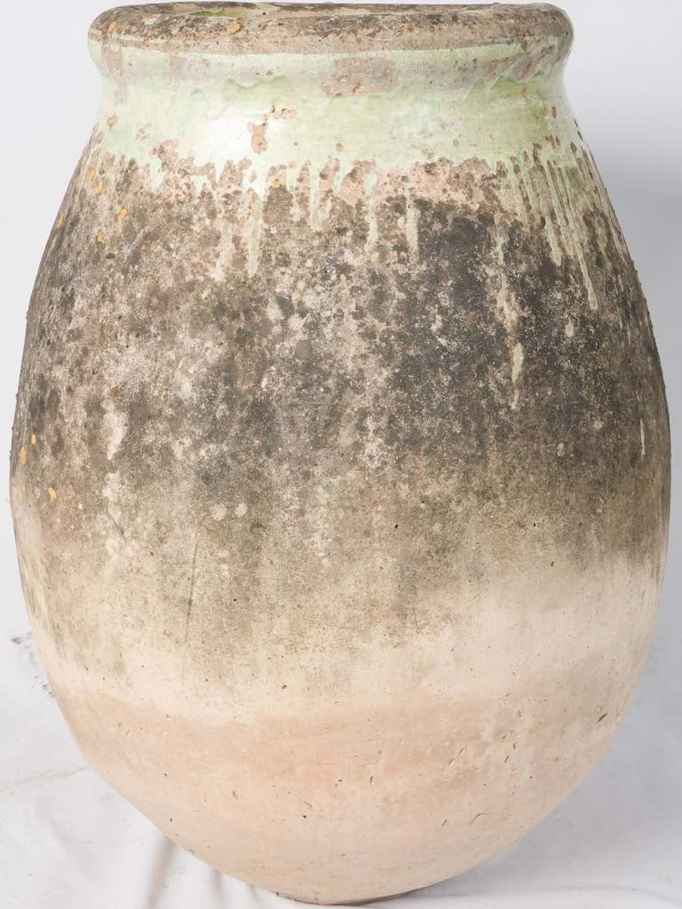 Rare Antique French celadon green glaze biot jar - 37"