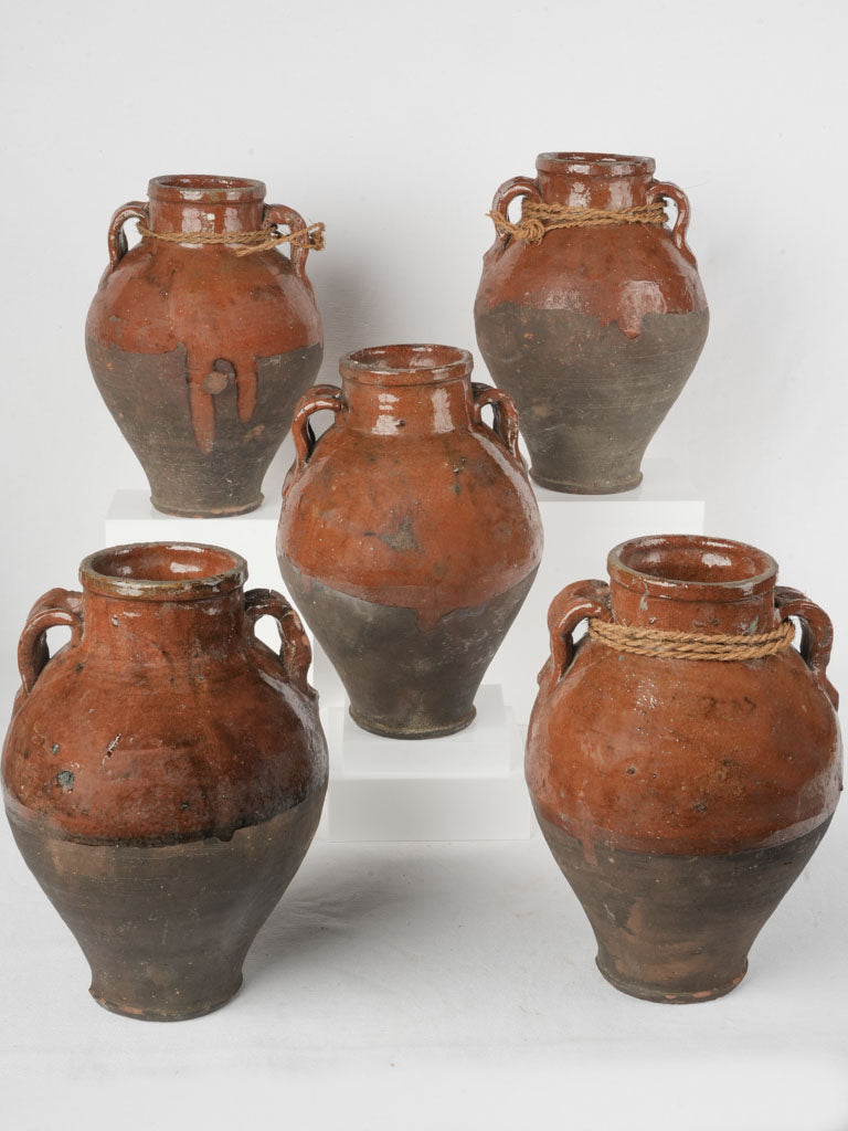 Antique brown glazed Mediterranean pot  