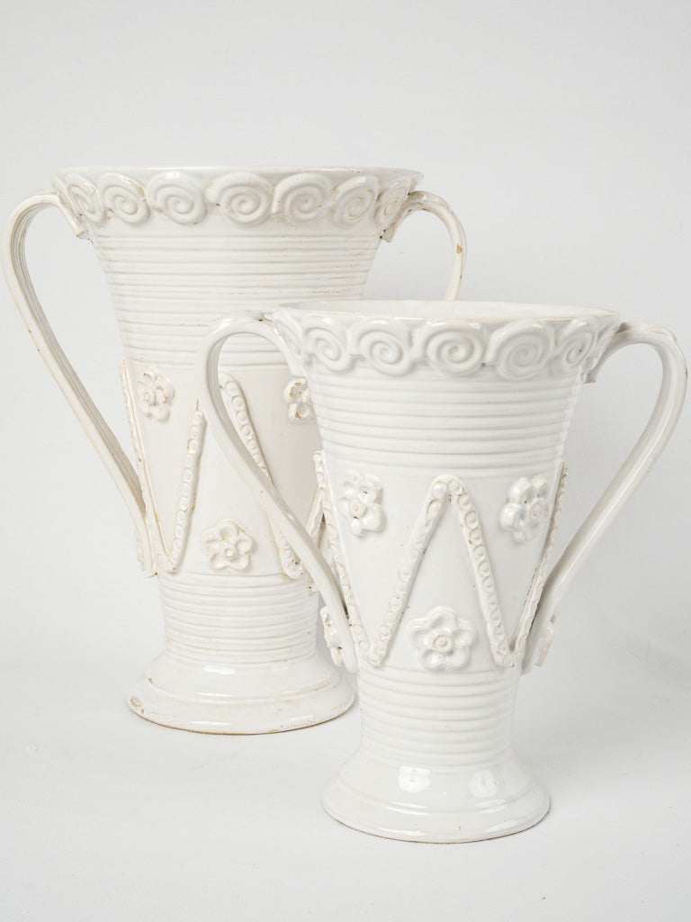 Pristine white Émile Tessier vase