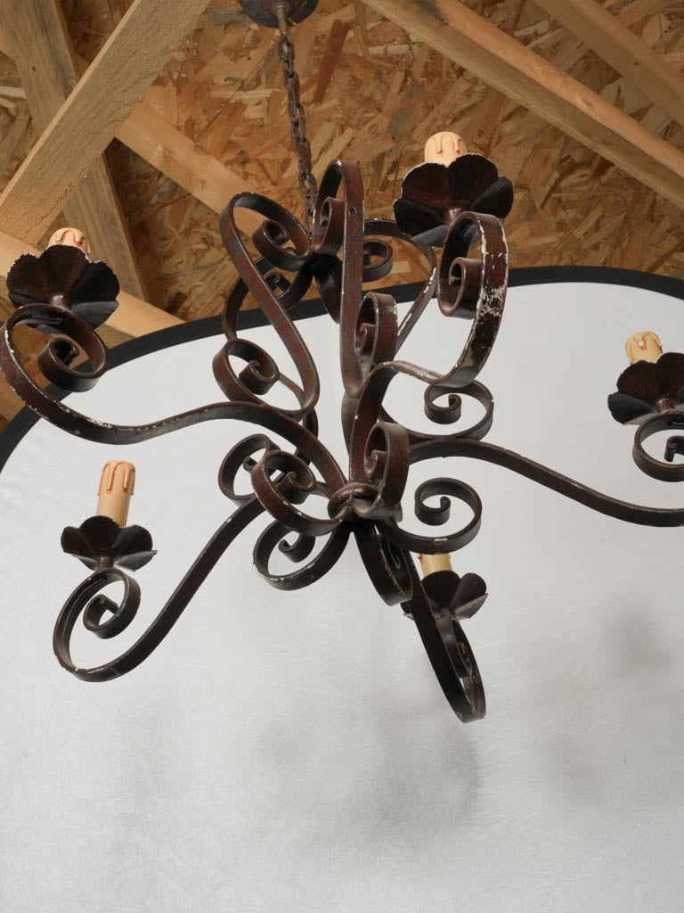 Decorative scroll iron chandelier antique