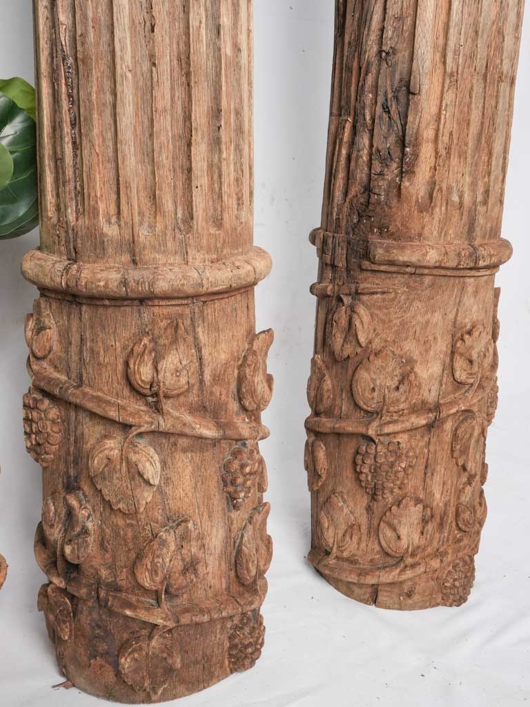 Ornate grape design oak balusters