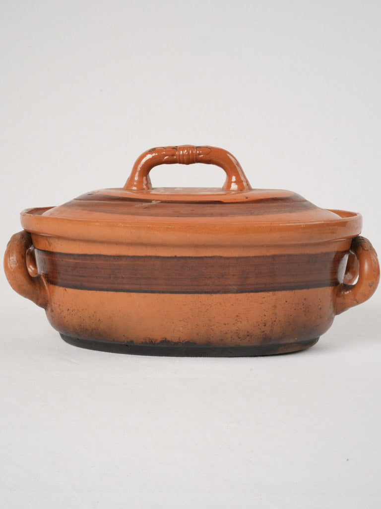 Rustic glazed 19th-century terracotta pot