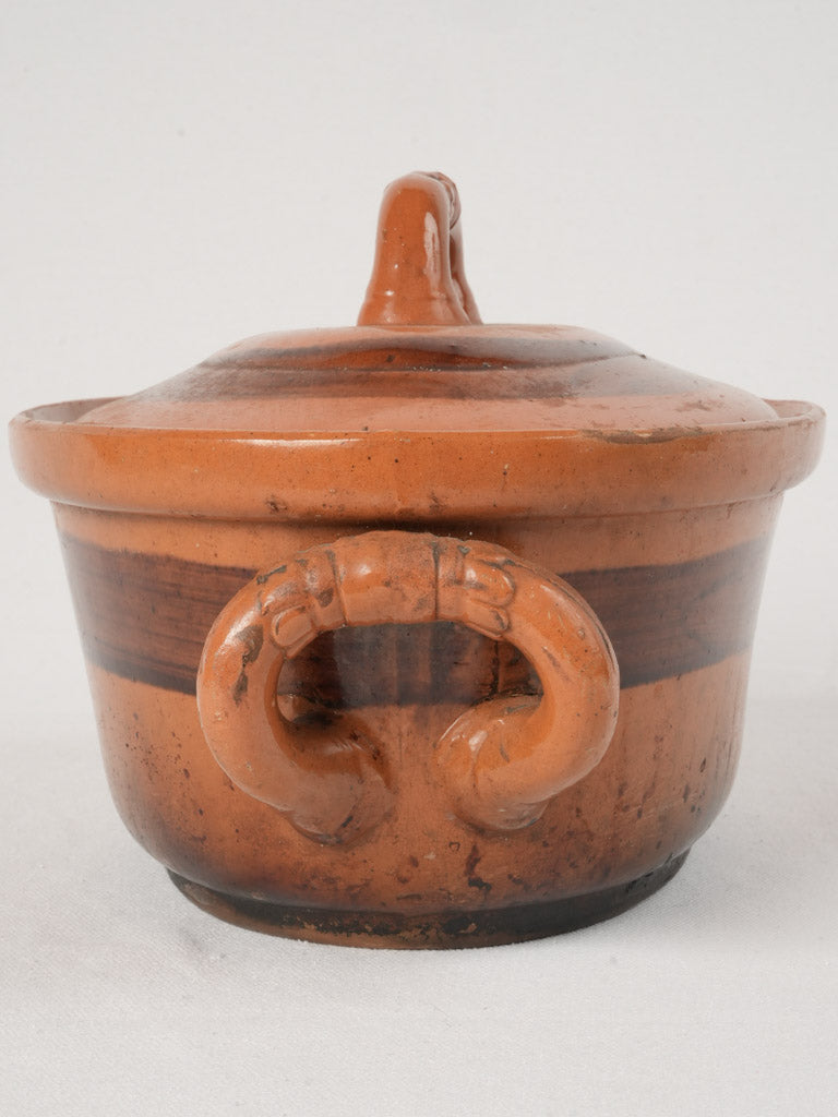 Earthy finished lidded terracotta container