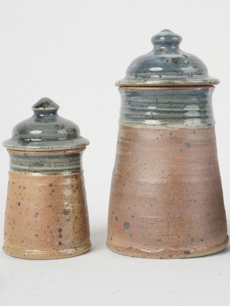 Rustic artisan vintage French sugar pots