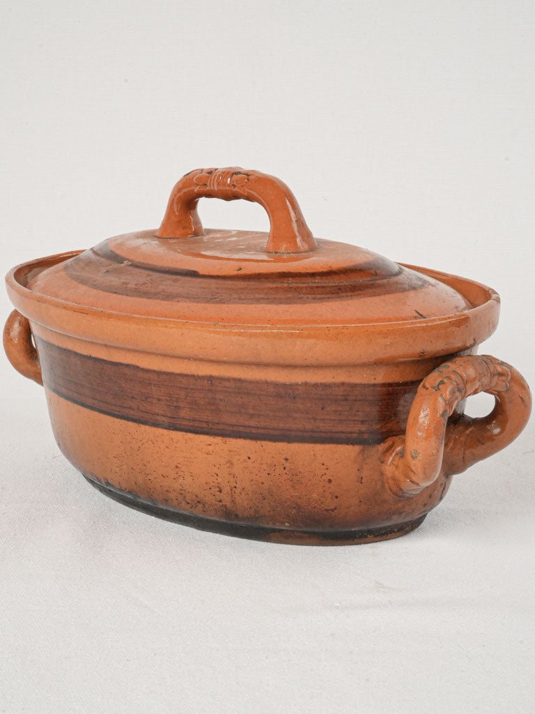 Vintage terracotta French lidded terrine