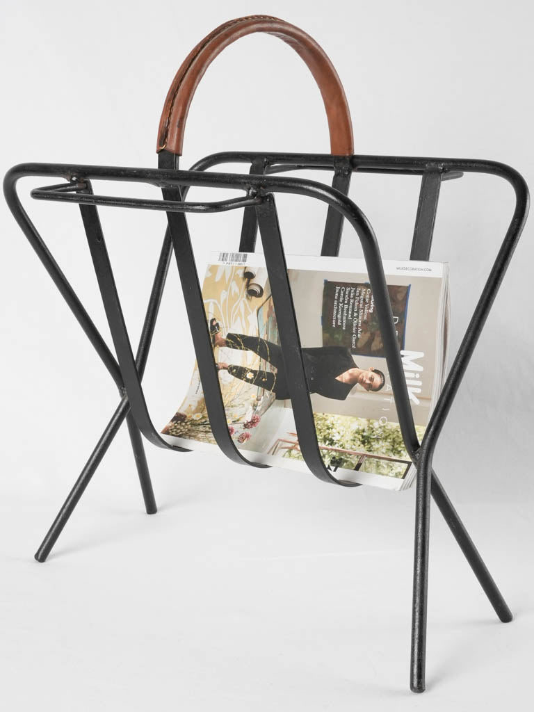 Vintage wrought iron magazine rack