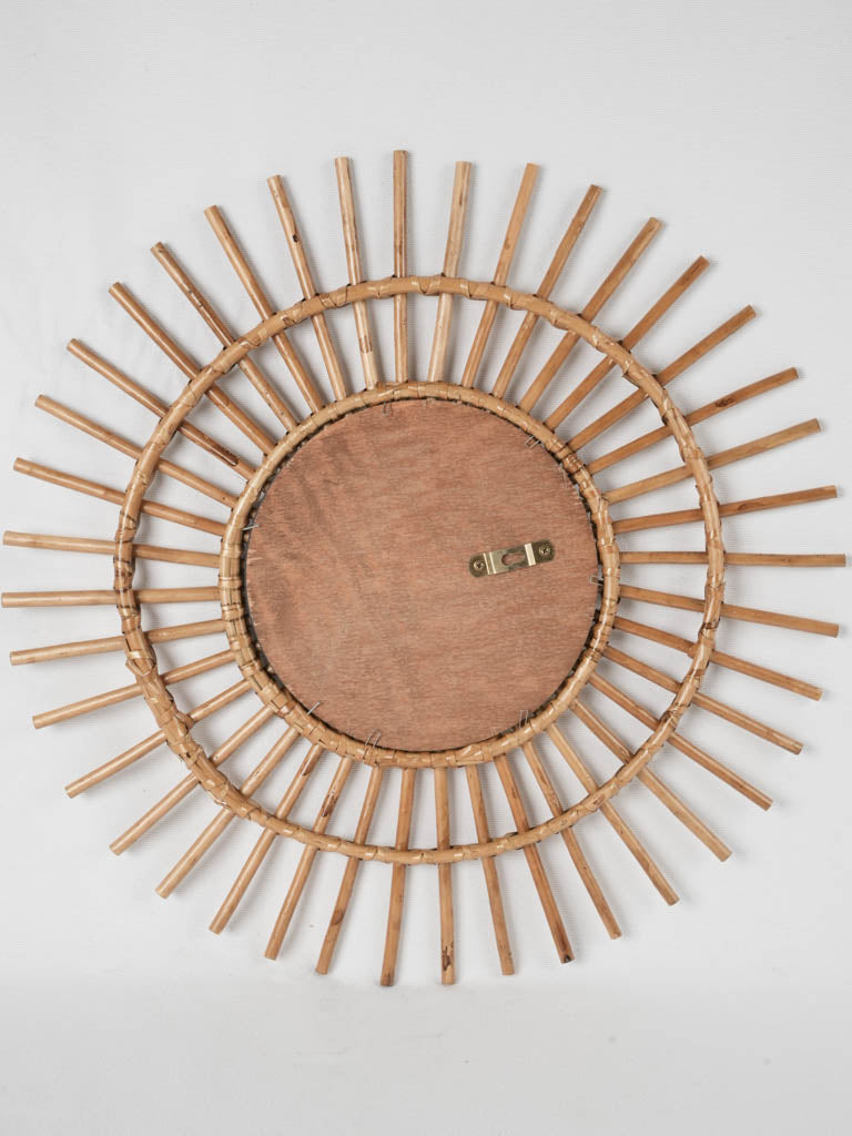 Coastal style wicker sunburst mirrors