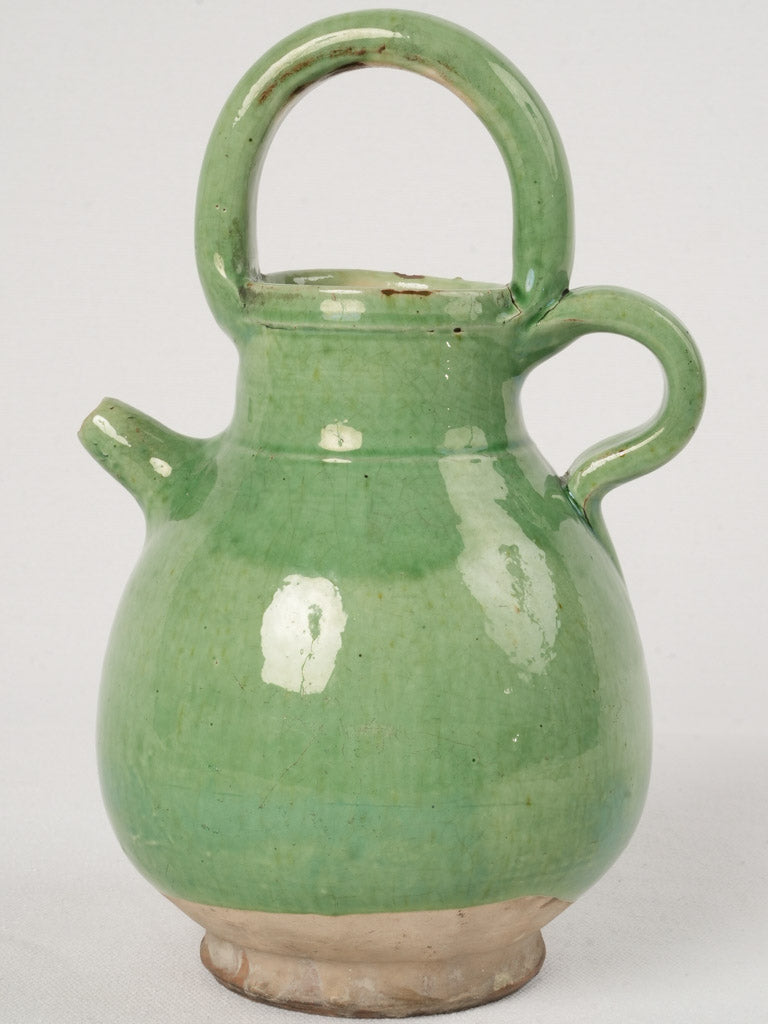 Elegant crackled green antique pitcher