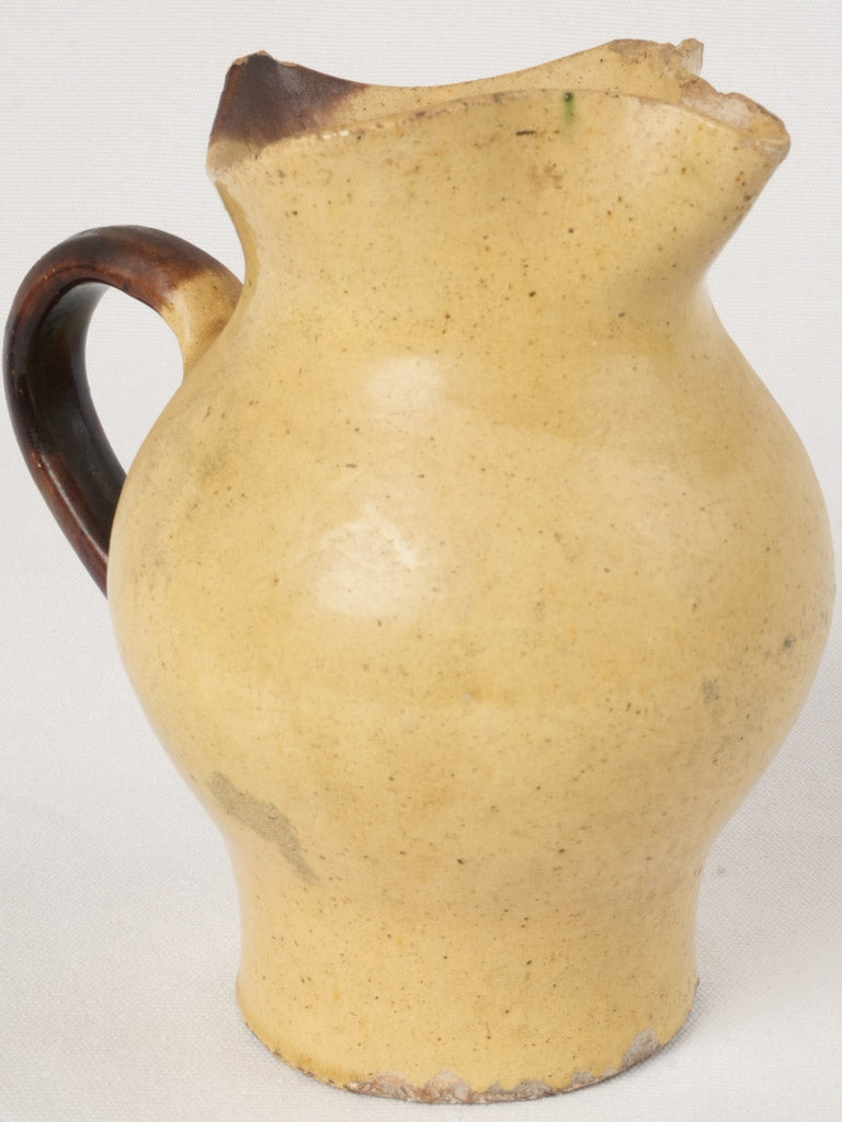 Vintage French ocher glazed pitcher