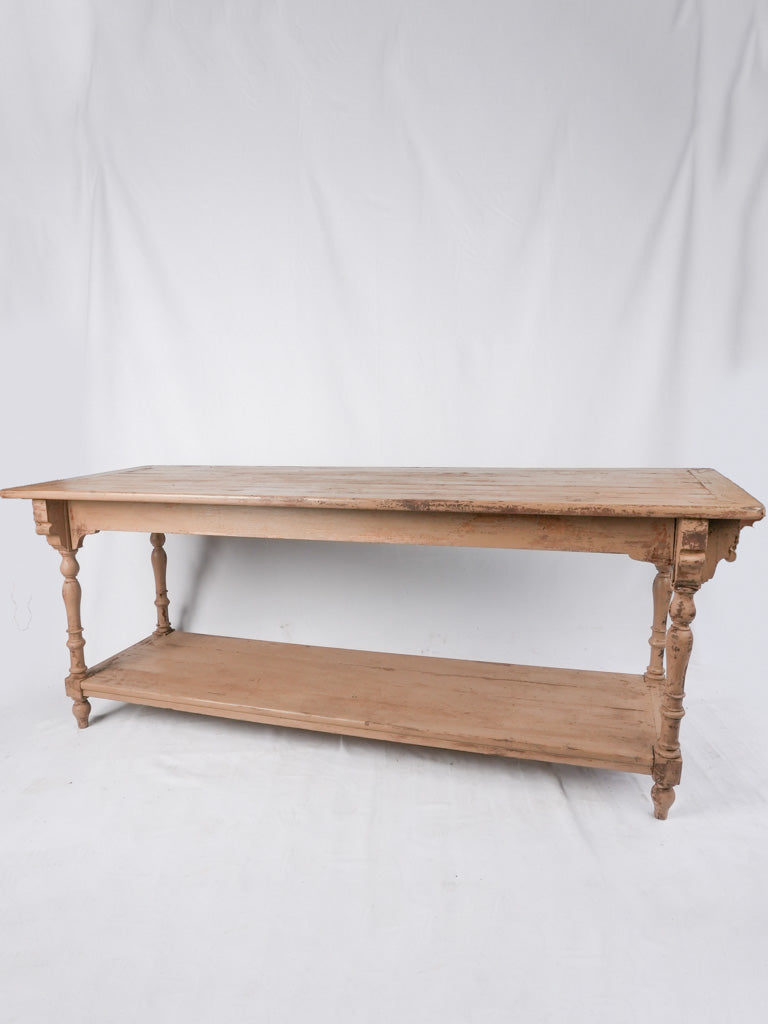 1920s console table w/ shelf 78¾" x 27½"