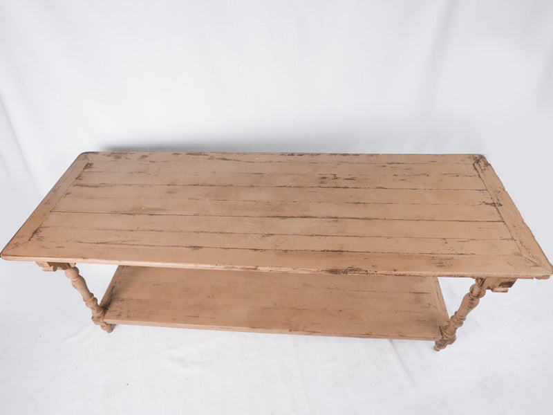 1920s console table w/ shelf 78¾" x 27½"