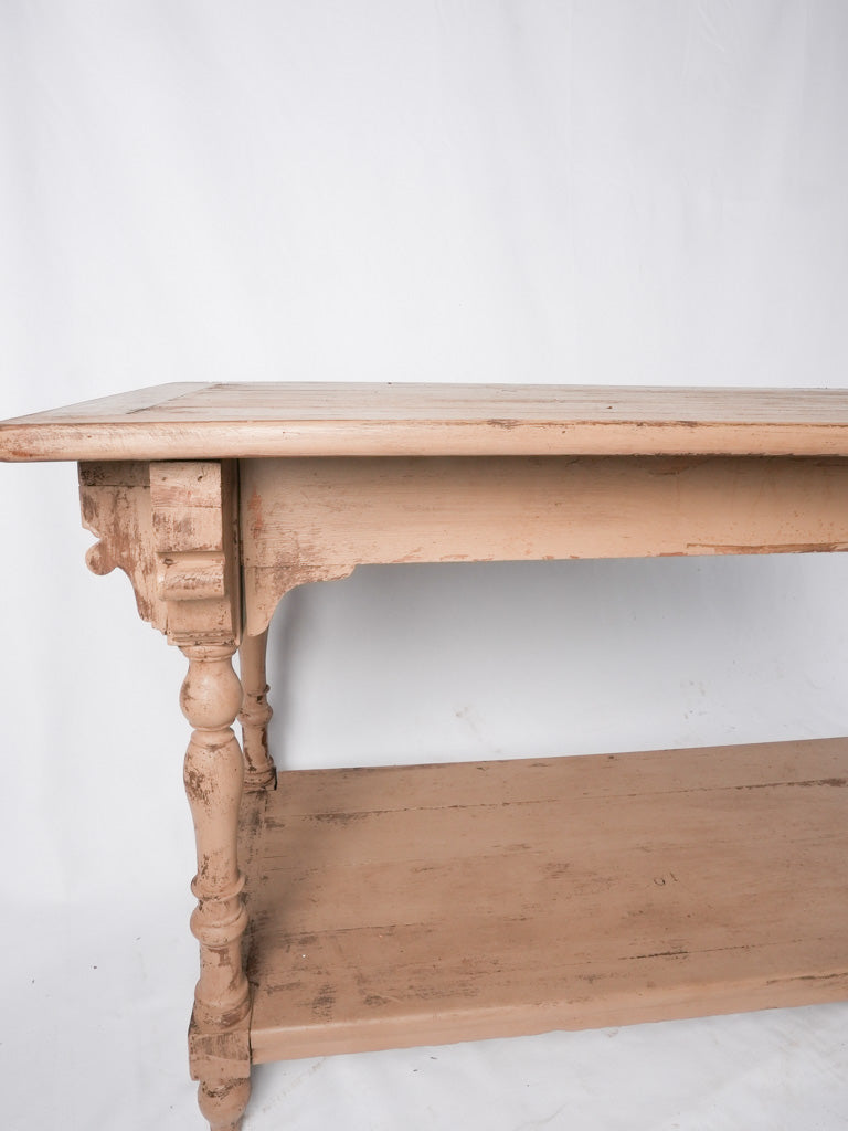 1920s console table w/ shelf 78¾" x 27½"