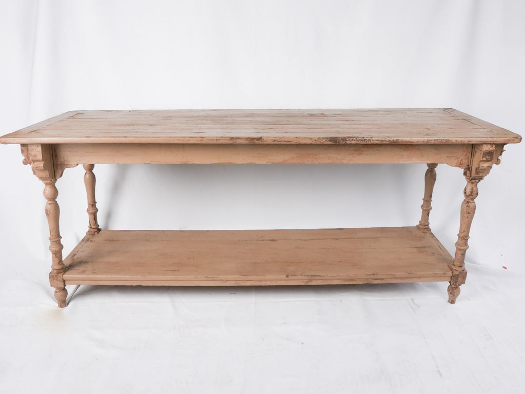 1920s console table w/ shelf 78¾" x 27½"