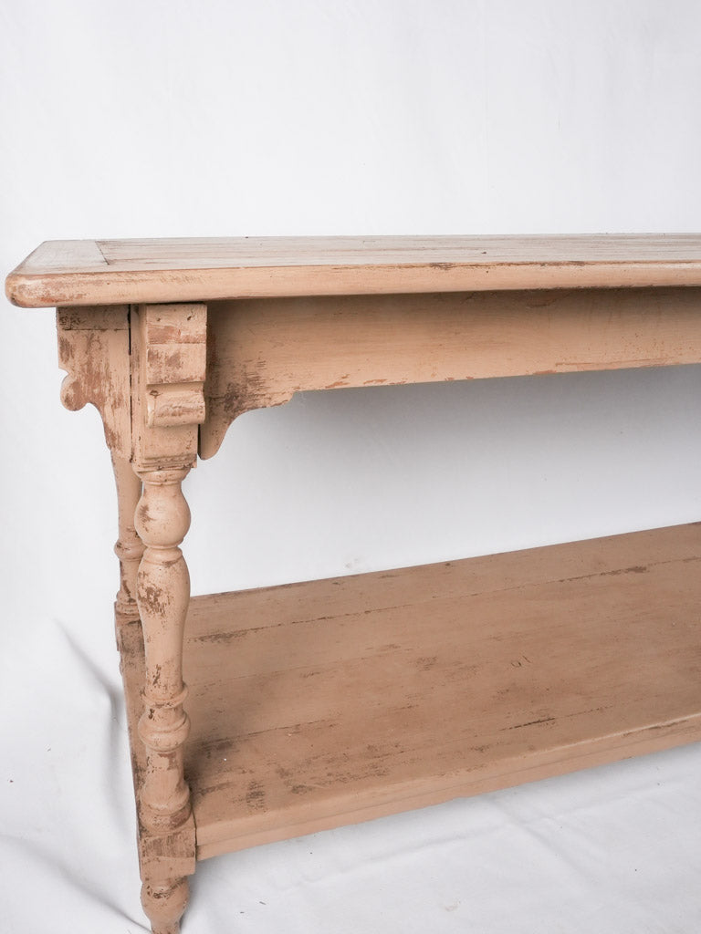 1920s console table w/ shelf 78¾" x 27½"