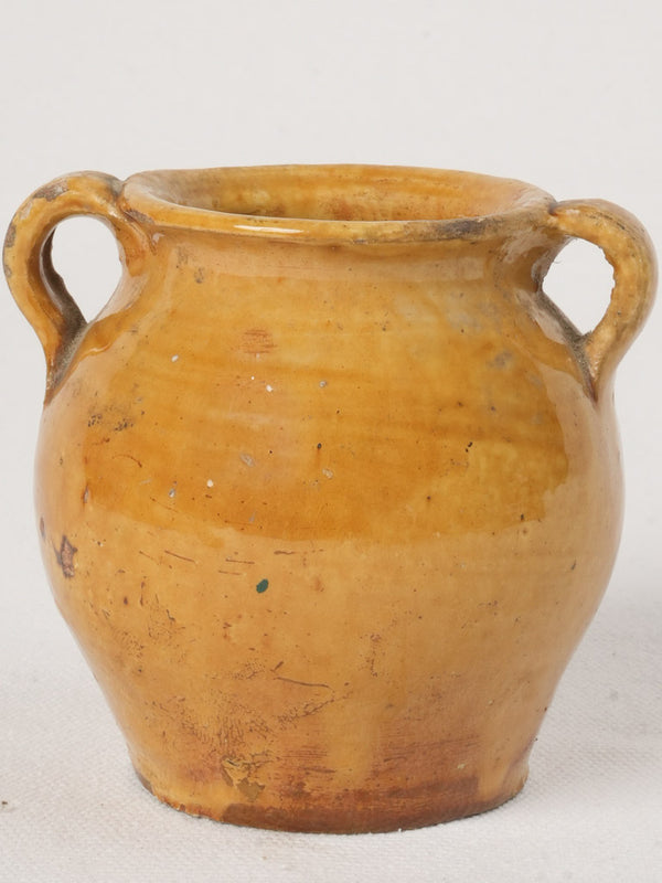 Charming, French, Late 19th-Century, Petite, Ochre Mustard Pot