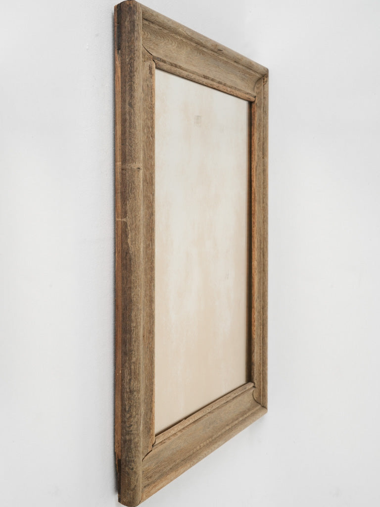 Aged glass 19th century oak mirror