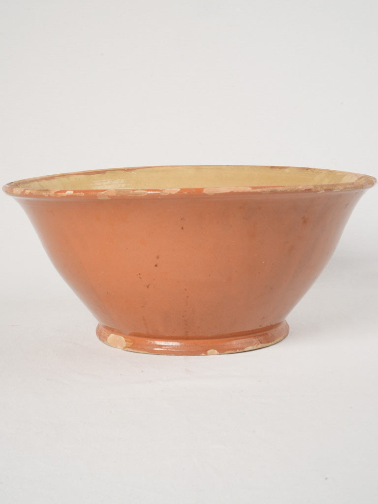 Antique French terracotta mixing bowl