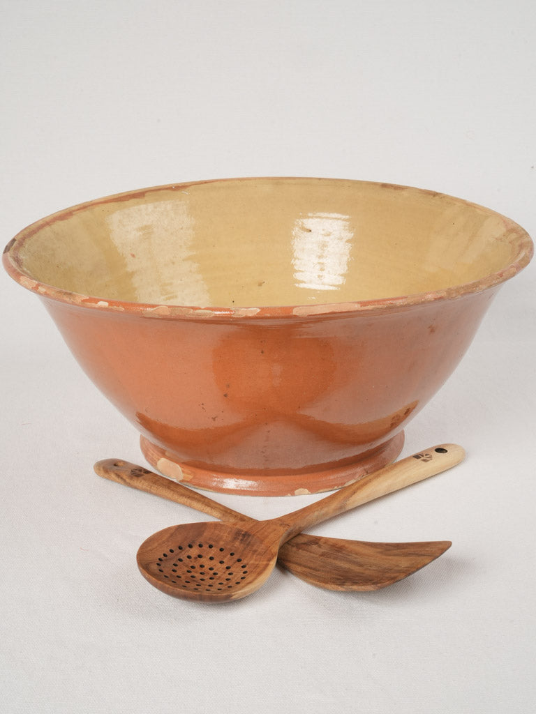 Large 19th century earthy glaze bowl