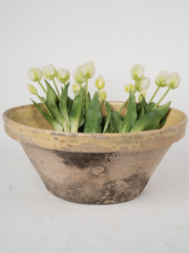 Early 20th-Century Provençal Tian Bowl Pale Yellow Glaze