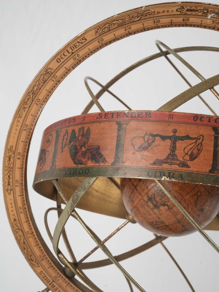 Ornate celestial astrological armillary sphere