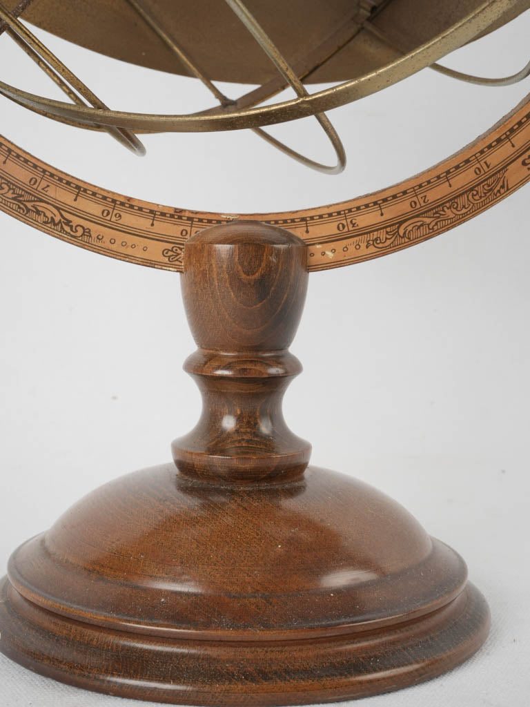 Weathered celestial armillary sphere decor