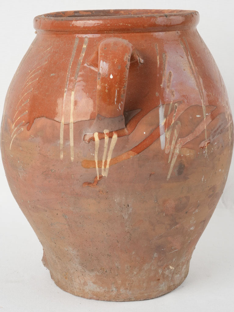 Half-glazed traditional French preserve pot