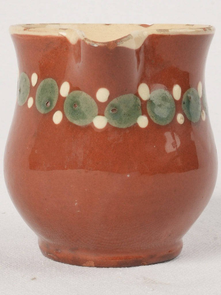 Vintage French terracotta milk jug