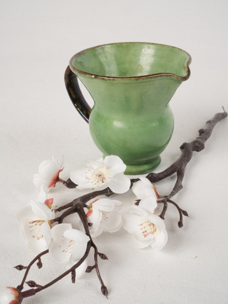 Vintage green glazed spittoon