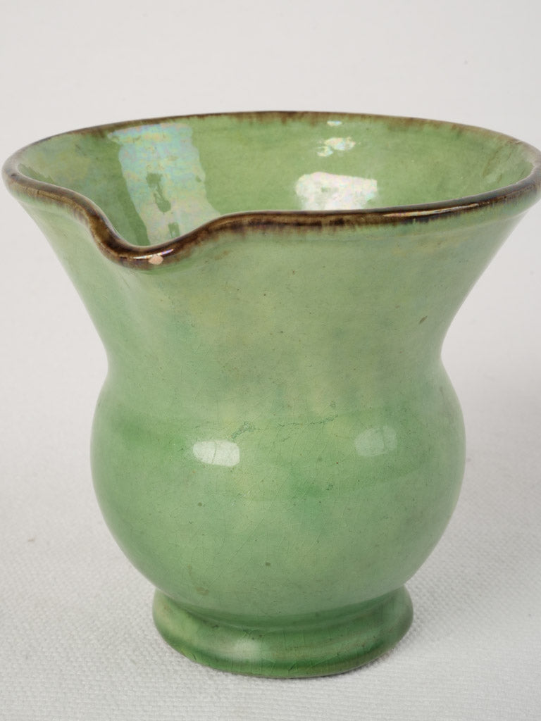 Rustic green glaze spittoon