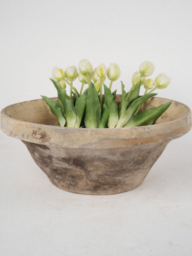 Early 20th-Century Provençal Tian Bowl with Yellow Glaze