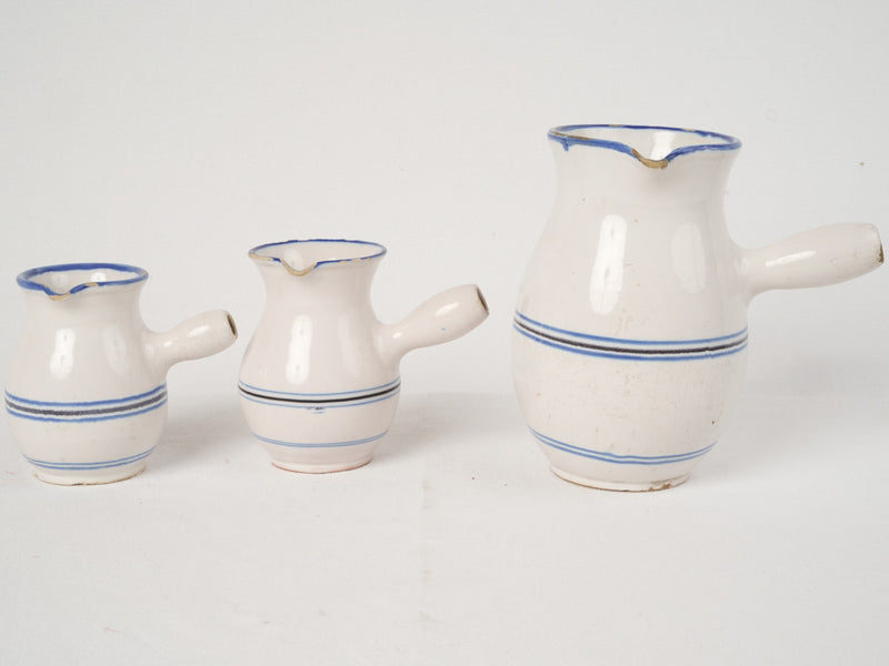 Stylish, bulbous French milk containers