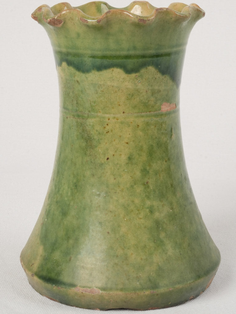 Antique French Terracotta Green Vase