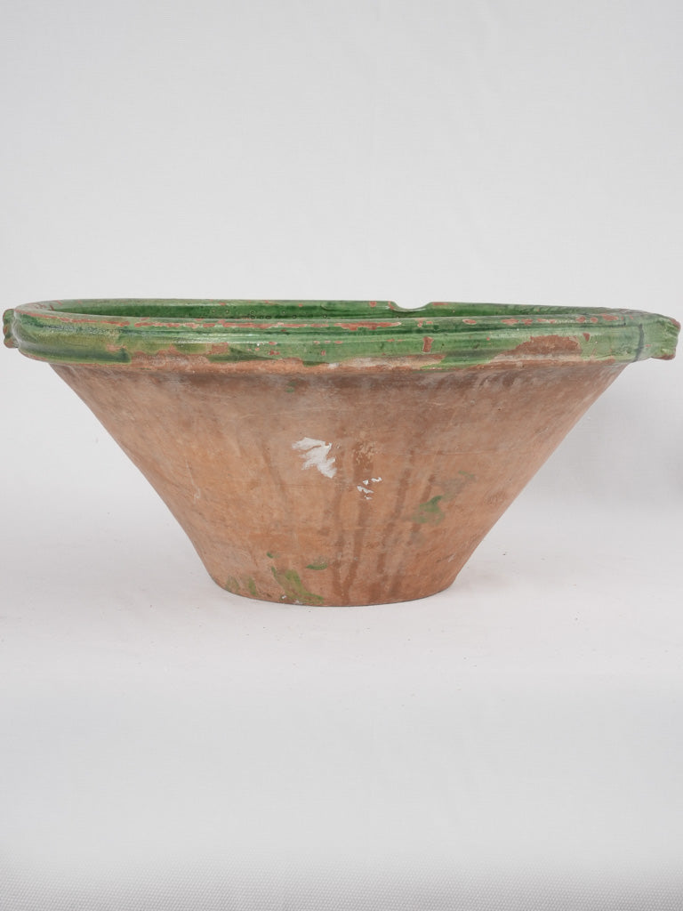 Century-old green baker's bowl