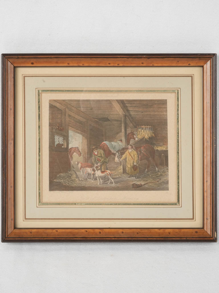 Vintage rustic framed engraving