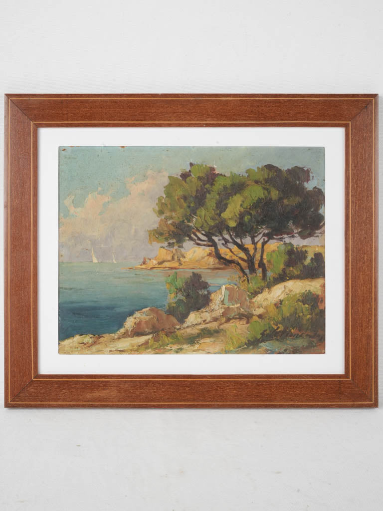 1940s French Riviera Coastal Landscape 14½" x 17¼"