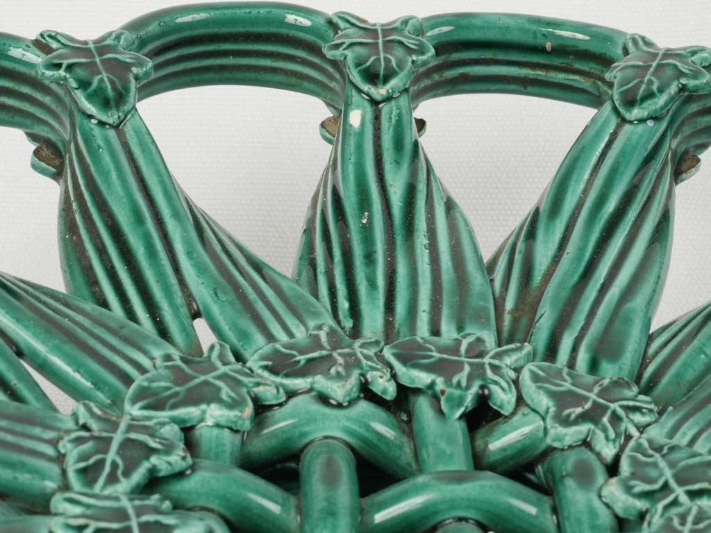 Innovative openwork Vallauris green fruit bowl