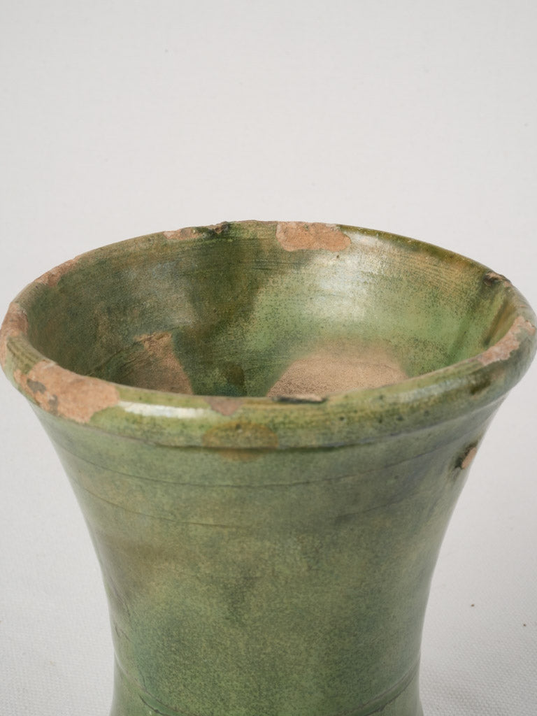 Vintage Incised Decorative Green Vase