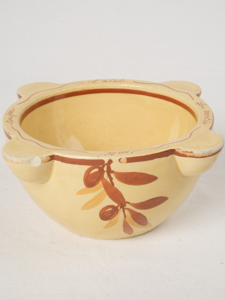 Vintage terracotta Provençal pottery mortar