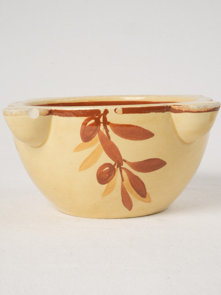 Earthy brown olivewood motif mortar