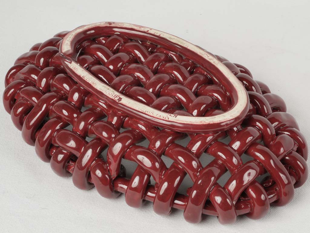 Exquisite red glazed ceramic serving dish