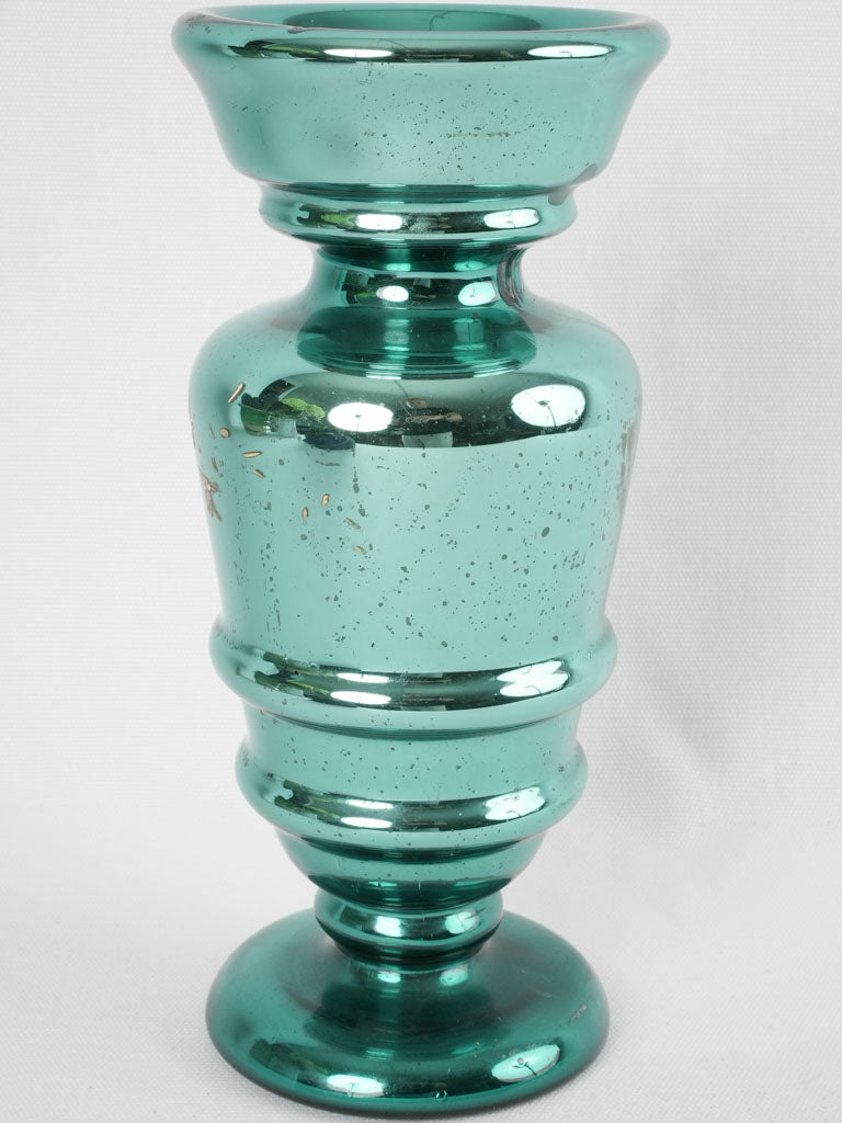 Elegant aged patina mercury vase