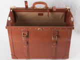 Tan leather Lancel suitcase 1960s - 24"