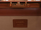 Tan leather Lancel suitcase 1960s - 24"