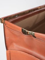 Tan leather Lancel suitcase 1960s - 24"