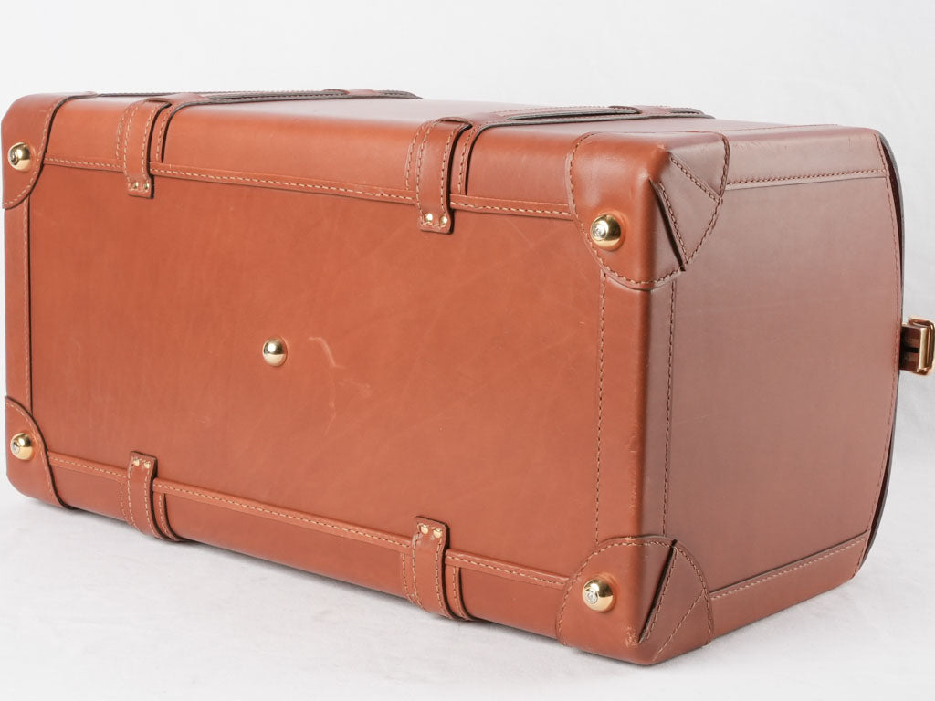 Tan leather Lancel suitcase 1960s - 24"