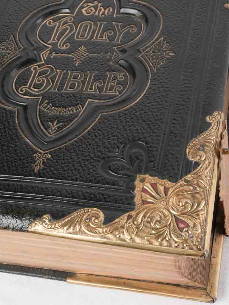 Time-honored gilded leather scripture