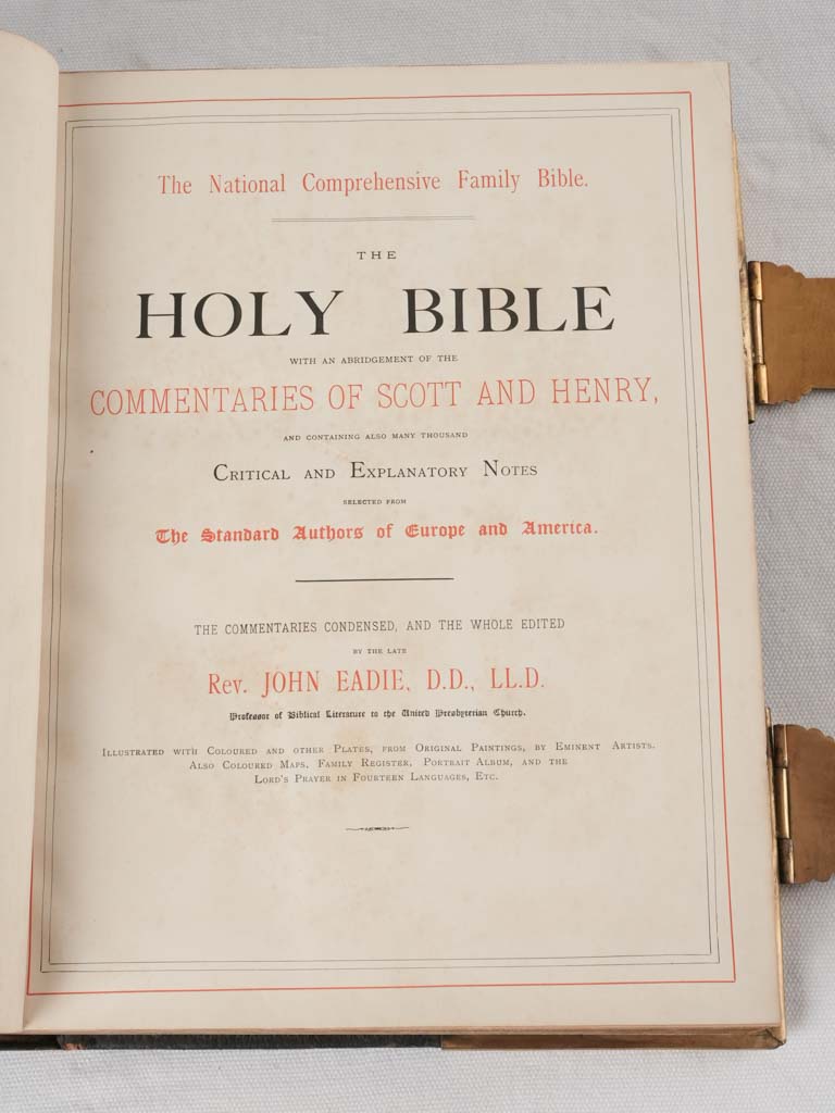 Historical 1800s ornate biblical book