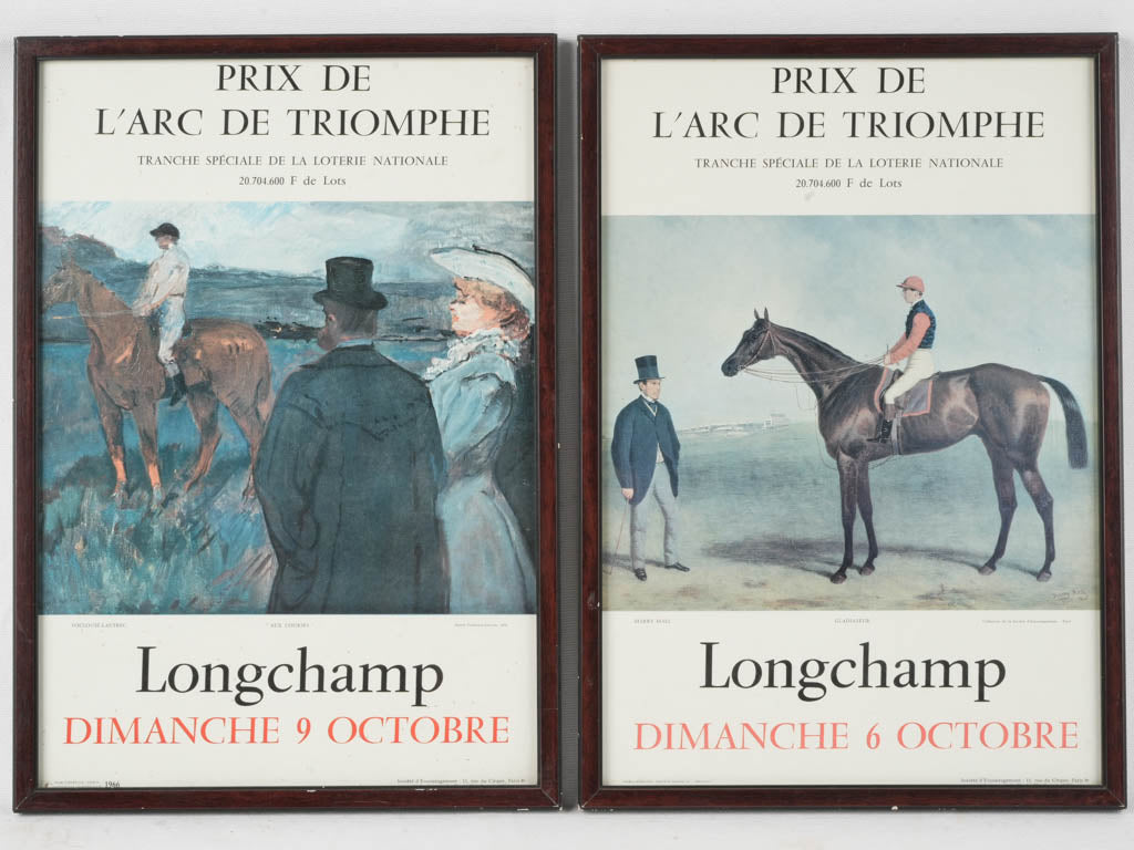 Antique Longchamp horse race prints  